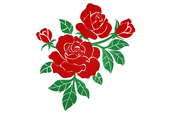 Beautiful Roses for Holiday Embroidery