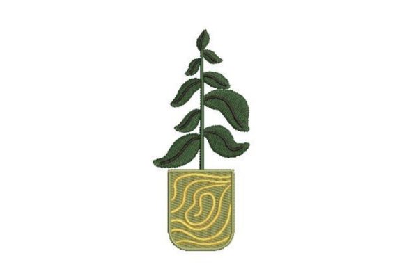 Potted Plant Embroidery Design