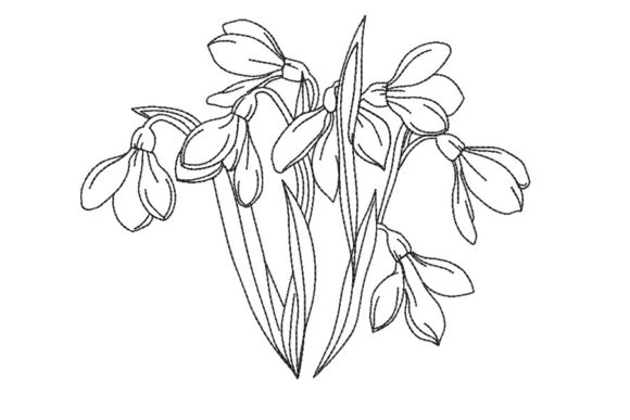 Snowdrop Flowers for Seasonal Embroidery
