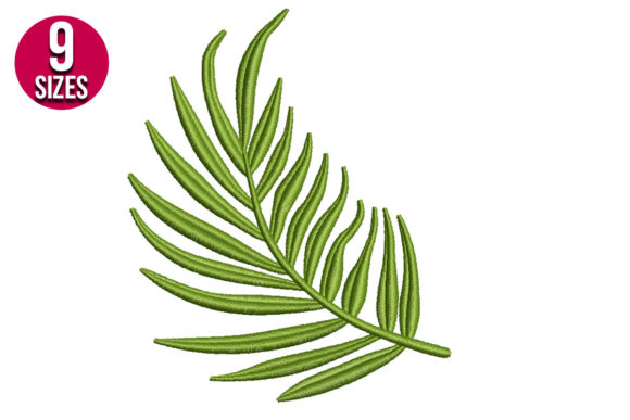 Tropical Fern Leaf Embroidery Design